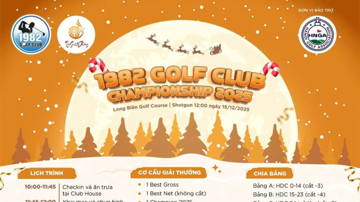 CLB Golf 1982 treo thưởng 4 xe ô tô cho giải HIO ở giải tổng kết năm 2025