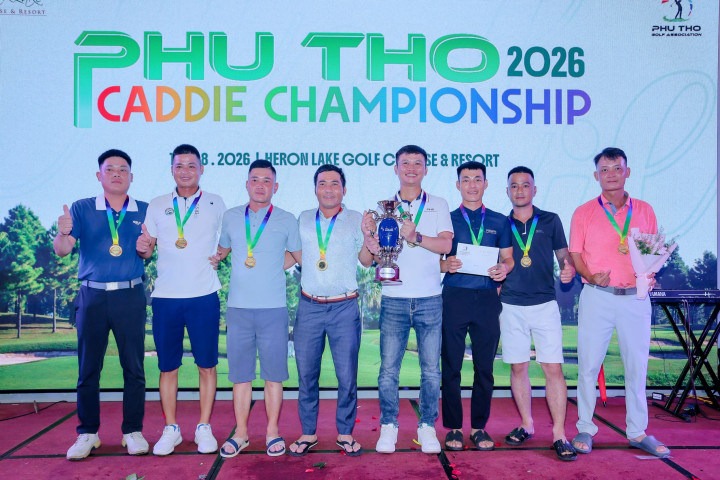 Đội tuyển Sân Golf Tam Đảo vô địch đồng đội tại giải Phu Tho Caddie Championship 2026