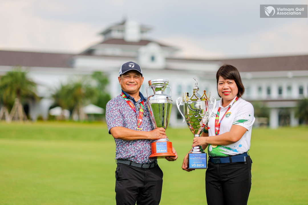 Hoàng Ngọc Quý và Ngô Thị An Trinh đăng quang Giải Vô địch Golf Trung niên Quốc gia 2026