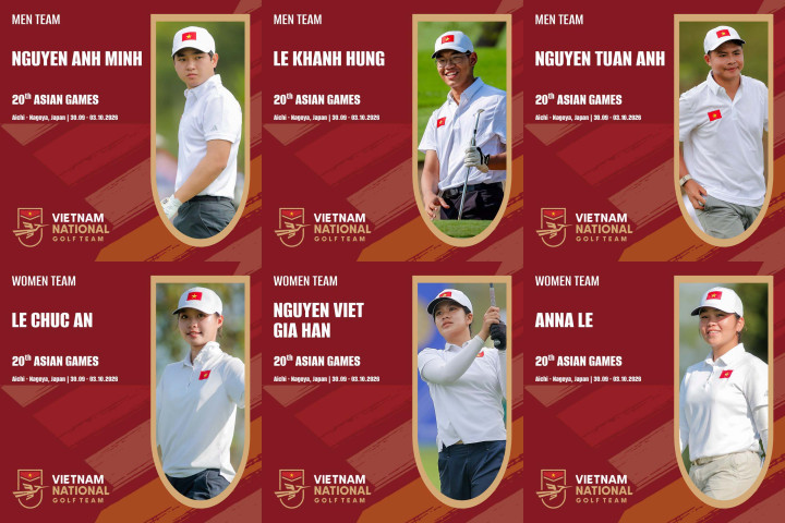 Lộ diện 6 gương mặt đại diện Việt Nam thi đấu môn golf tại Asiad 20