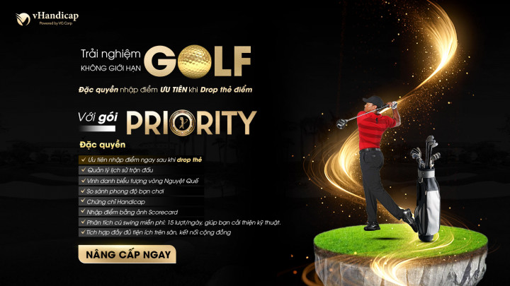 vHandicap chính thức ra mắt Gói hội viên Priority - Khẳng định đẳng cấp golfer