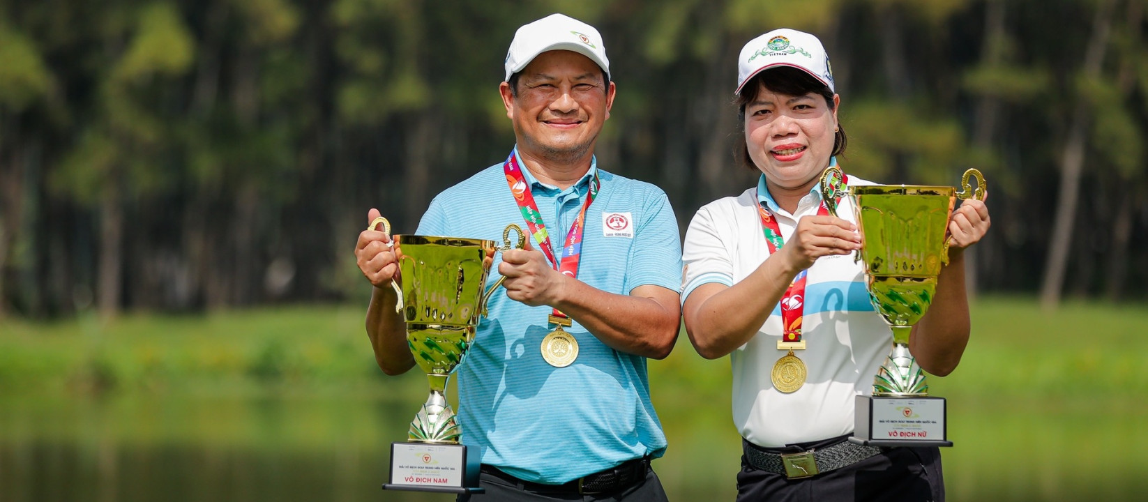 Golfer Hoàng Ngọc Quý và Ngô Thị An Trinh vô địch Giải Trung niên Quốc gia 2025 - Cúp Nam A Bank