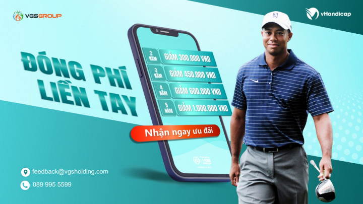 Hội viên vHandicap đóng phí liền tay, nhận ngay ưu đãi tới 50%